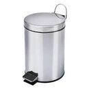 Kit Lixeira 3 litros Inox + Escova Sanitária Inox para Banheiro