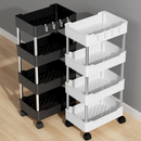 Armário Carrinho Organizador Multiuso Com 4 Camadas Com Rodinhas Cozinha Banheiro Quarto Lavanderia P, M, G ou Kit 3