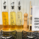 Galheteiro 3 peças - porta azeite e vinagre - 525 ml - porta azeite - cozinha - potes de mantimentos