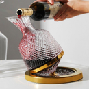 Decanter Aerador Giratório 360º em Cristal – Luxo para Degustação de Vinhos