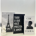 Conjunto de Caixas Livro Decorativas – 3 Peças Organizadoras