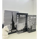 Conjunto de Caixa Livro Decorativa Organizadora Para Joias e Documentos 3pcs Papel