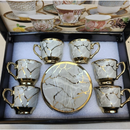 Conjunto de Xícaras de Café com Pires – Kit 12 Peças em Cerâmica