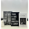 Conjunto de Caixas Livro Decorativas – 3 Peças Organizadoras