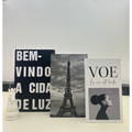 Conjunto de Caixas Livro Decorativas – 3 Peças Organizadoras