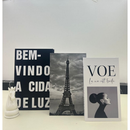 Conjunto de Caixas Livro Decorativas – 3 Peças Organizadoras