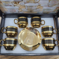 Conjunto de Xícaras de Café com Pires – Kit 12 Peças em Cerâmica