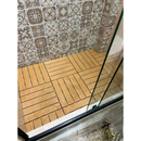 Kit 9 Deck plástico modular textura madeira para banheiro jardim sacada piscina