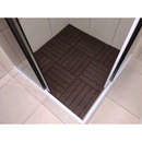 Kit 9 Deck plástico modular textura madeira para banheiro jardim sacada piscina