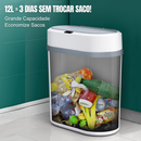 Lixeira Automática Knock 12L – Sem Toque, Sensor Infravermelho e Tampa para Cozinha, Banheiro, Escritório e Quarto