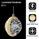 Luminária Pendente Saturno Cristal Bolhas Redondo Gold 7W Bivolt 3 Cores Luminária de Teto Cabeceira