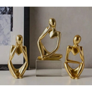 Kit 3 Estátuas Pensador – Esculturas Decorativas Luxo para Sala