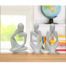 Kit 3 Estátuas Pensador – Esculturas Decorativas Luxo para Sala