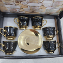 Conjunto de Xícaras de Café com Pires – Kit 12 Peças em Cerâmica