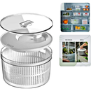 Secador de Salada 5.5L Organizador Geladeira Manual Folhas Giratório Legumes Verdura Alface Alimento