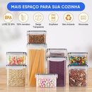 Kit 8 Organizadores Pote Hermético Empilhável em Acrílico Organizador para Alimentos