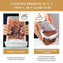 Kit 8 Organizadores Pote Hermético Empilhável em Acrílico Organizador para Alimentos