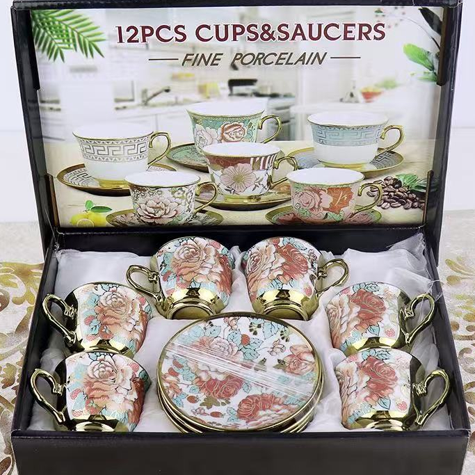 Xícara de café kit com 12 peças de Cerâmica em porcelana