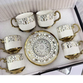 Kit Elegância do Café – Conjunto 12 Peças em Cerâmica Porcelana