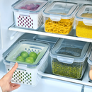 Kit 6 Potes Herméticos Organizador de Geladeira Legumes Frutas Com Cesto Removível