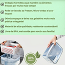Kit 6 Potes Herméticos Organizador de Geladeira Legumes Frutas Com Cesto Removível