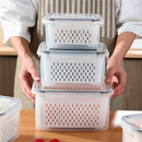 Kit 6 Potes Herméticos Organizador de Geladeira Legumes Frutas Com Cesto Removível