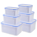 Kit 6 Potes Herméticos para Geladeira com Cesto Removível – Organização e Frescor para seus Alimentos
