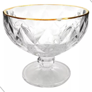 Conjunto Jogo de 6 taças sobremesa diamound diamante 310ml sorvete transparente