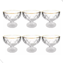 Conjunto Jogo de 6 taças sobremesa diamound diamante 310ml sorvete transparente