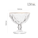 Conjunto Jogo de 6 taças sobremesa diamound diamante 310ml sorvete transparente