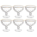 Conjunto Jogo de 6 taças sobremesa diamound diamante 310ml sorvete transparente