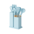 Kit Cozinha Completo 19 Peças Silicone Premium + Facas Inox com Suporte