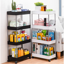 Armário Carrinho Organizador Multiuso Com 4 Camadas Com Rodinhas Cozinha Banheiro Quarto Lavanderia P, M, G ou Kit 3