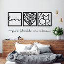 Kit 3 Quadros Love + Frase Decorativa “Abençoados por Deus” – Arte em MDF para Parede