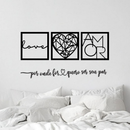 Kit 3 Quadros Love + Frase Decorativa “Abençoados por Deus” – Arte em MDF para Parede