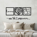Kit 3 Quadros Love + Frase Decorativa “Abençoados por Deus” – Arte em MDF para Parede