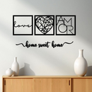 Kit 3 Quadros Love + Frase Decorativa “Abençoados por Deus” – Arte em MDF para Parede