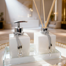 Kit Lavabo Sofisticado – Aromatizador, Difusor e Saboneteira em Vidro
