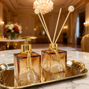 Kit Lavabo Presente Sofisticado Vidro Aromatizador Difusor Saboneteira Decoração Banheiro Quarto