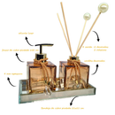 Kit Lavabo Presente Sofisticado Vidro Aromatizador Difusor Saboneteira Decoração Banheiro Quarto