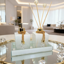 Kit Lavabo Presente Sofisticado Vidro Aromatizador Difusor Saboneteira Decoração Banheiro Quarto