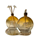 Kit Lavabo Dourado Luxo com bandeja marmorizado espelhado dourada Perolas Domum Decor