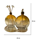 Kit Lavabo Dourado Luxo com bandeja marmorizado espelhado dourada Perolas Domum Decor