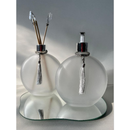 Kit Lavabo Dourado Luxo – Porta Sabonete e Difusor com Bandeja Espelhada Marmorizada