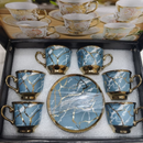 Conjunto de Xícaras de Café com Pires – Kit 12 Peças em Cerâmica