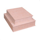 Kit 2 Caixa Livro Falso P M MDF TECIDO JUTA BEGE Decorativa Porta Objeto Elegante