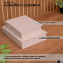 Kit 2 Caixa Livro Falso P M MDF TECIDO JUTA BEGE Decorativa Porta Objeto Elegante