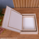 Kit 2 Caixa Livro Falso P M MDF TECIDO JUTA BEGE Decorativa Porta Objeto Elegante