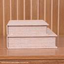 Kit 2 Caixa Livro Falso P M MDF TECIDO JUTA BEGE Decorativa Porta Objeto Elegante