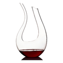 Decantador de Vinho Cristal 1500ml Design U - Decanter Aerador Luxo para Vinhos Tintos